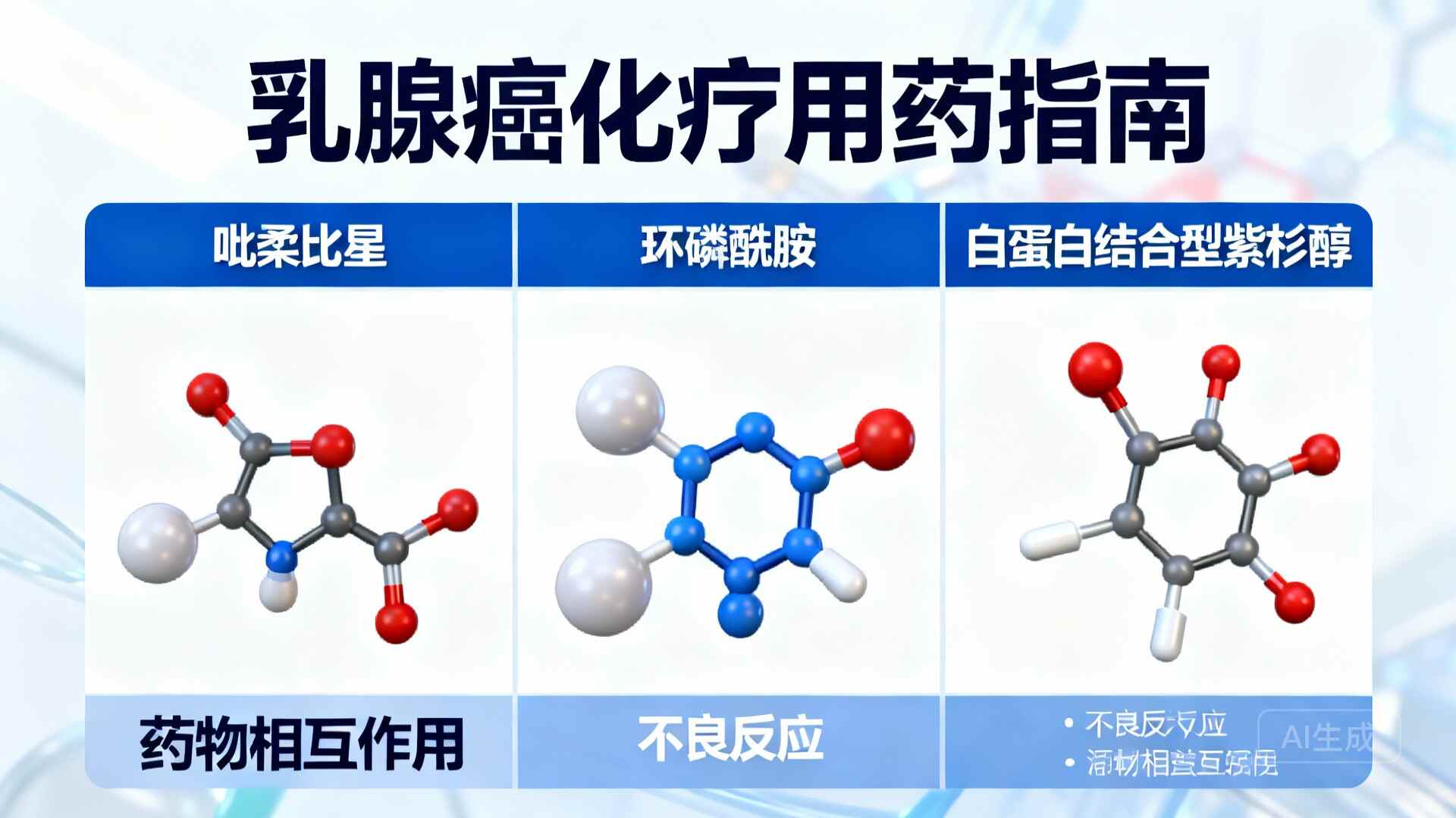 科普,乳腺癌分期2:化疗常用药品全方位用药指南封面图