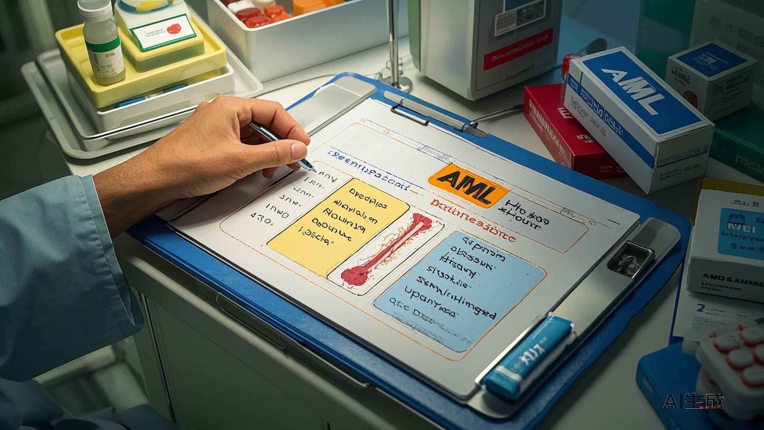 科普，深入了解急性髓系白血病（<span style="color: #da4707">AML</span>）：<span style="color: #da4707">症状</span>、机制与管理策略