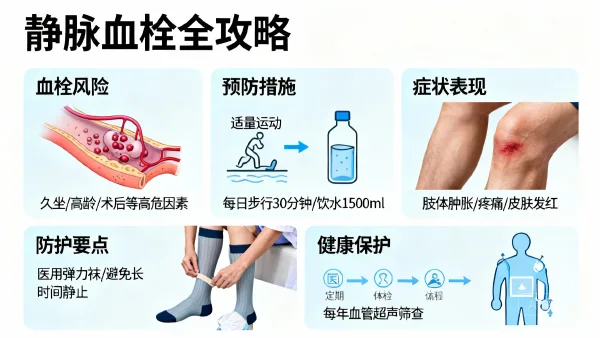 静脉血栓风险大，了解更多保护自己！
