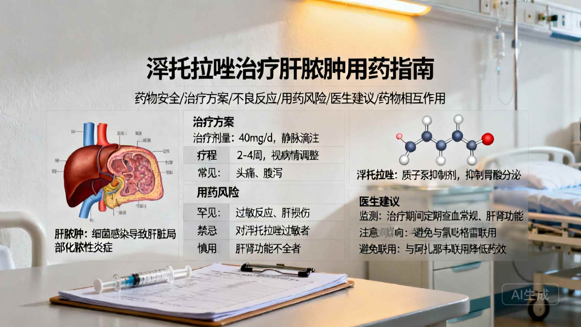 科普,注射用泮托拉唑钠革新肝脓肿治疗安全封面图